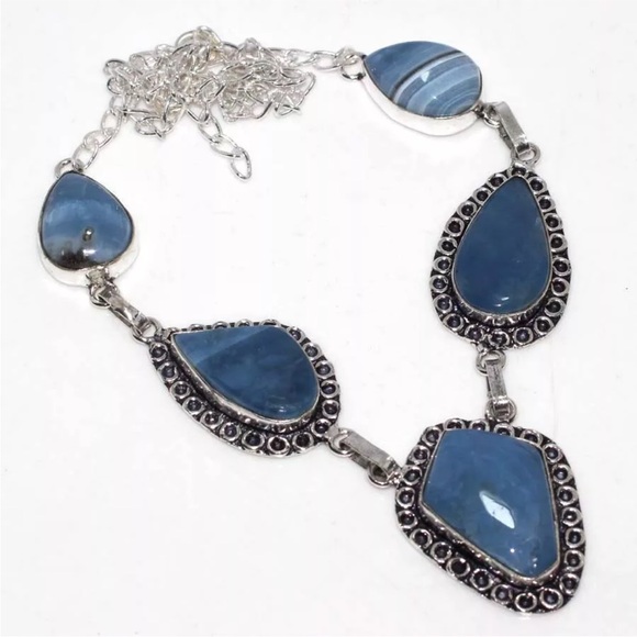 Earth Art hand crafted artisan Jewelry - Owyhee Opal silver necklace